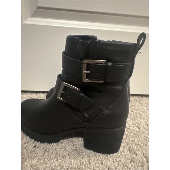 Mia Women's 2 Buckle Zip Up Ankle Boots Black Chunky 90s Size 6 M 2.5" Heel NOS - Picture 7 of 16
